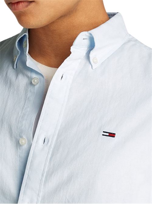 Camicia uomo azzura misto lino Tommy Jeans | DM0DM20875C3Q